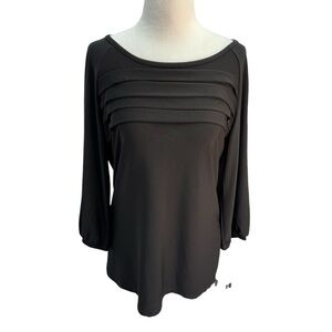 NWT Artex Black Round Neck 3/4 Sleeve Tunic Length T-shirt Top Size M